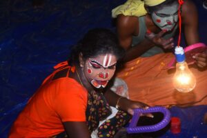 The upcoming performance will be a performative conversation, centered on the tradition of Kattaikoothu.