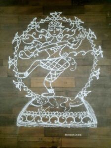 Nataraja kolam for Thiruvathirai by Meenakshi. (Supplied)