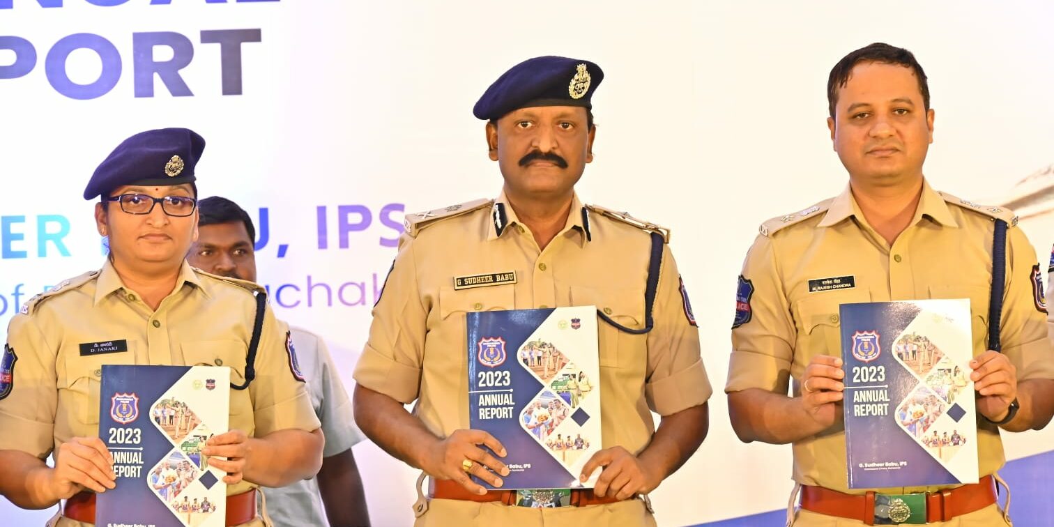 Rachakonda Commissioner of Police Sudheer Babu releasing the annual crime data (Supplied)