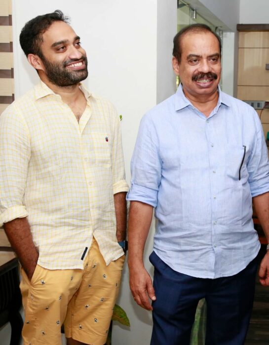 Akhil Sathyan and his father Sathyan Anthikad