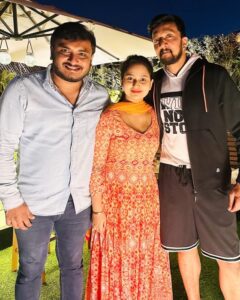 Amulya with Kichcha Sudeep and Jagdish