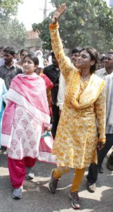 YS Sharmila along with Jagan's wife YS Bharathi in padayatra. 