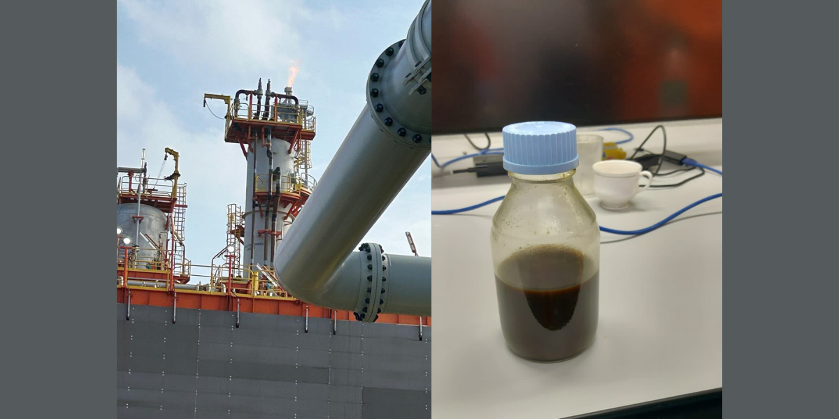The new oil extracted by ONGC off the coast of Andhra Pradesh. (X)