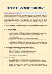 Guidelines for ICU admission and discharge criteria (Supplied)