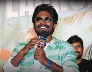 Suhas at a promotional event of Ambajipeta Marriage Band