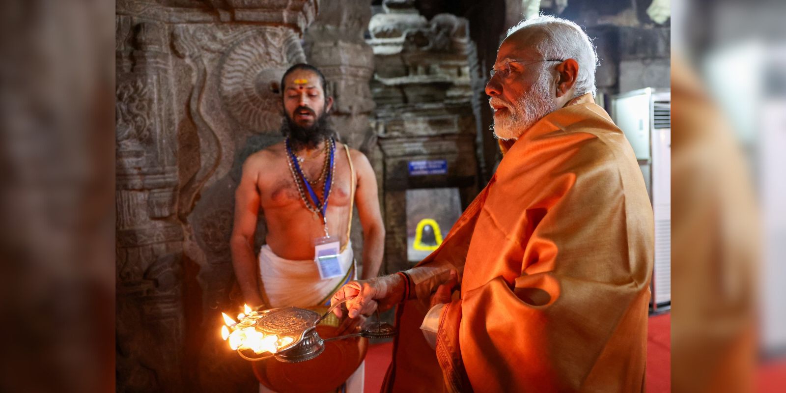 Prime Minister Narendra Modi at Lepakshi temple in Andhra Pradesh