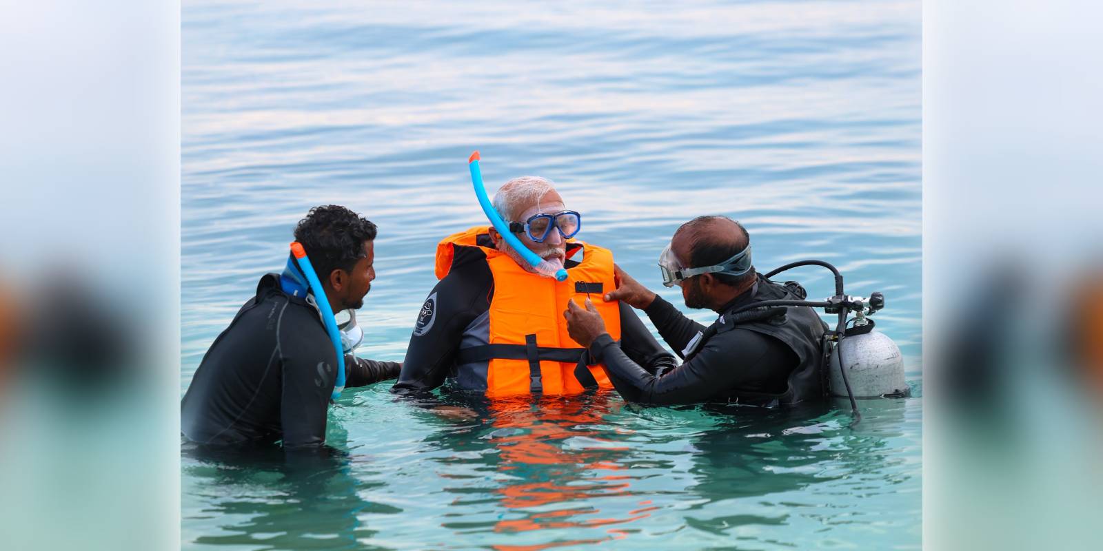 PM Modi snorkelling in Lakshadweep