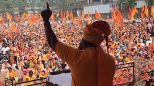 Raja Singh addressing a rally
