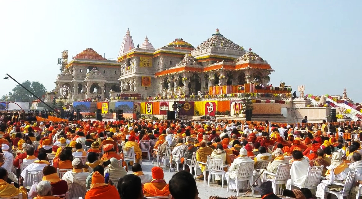 The Ram temple consecration ceremony.