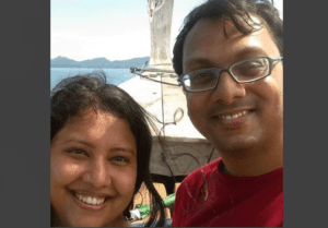 Suchana Seth and her husband Venkataraman in their good times