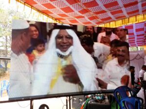 The LED screen that showed video clip of Siddaramaiah's felicitation by Muslim community members