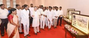 Former CM KCR, his former ministers and chief secretary with Prakash Ambedkar. (Supplied)