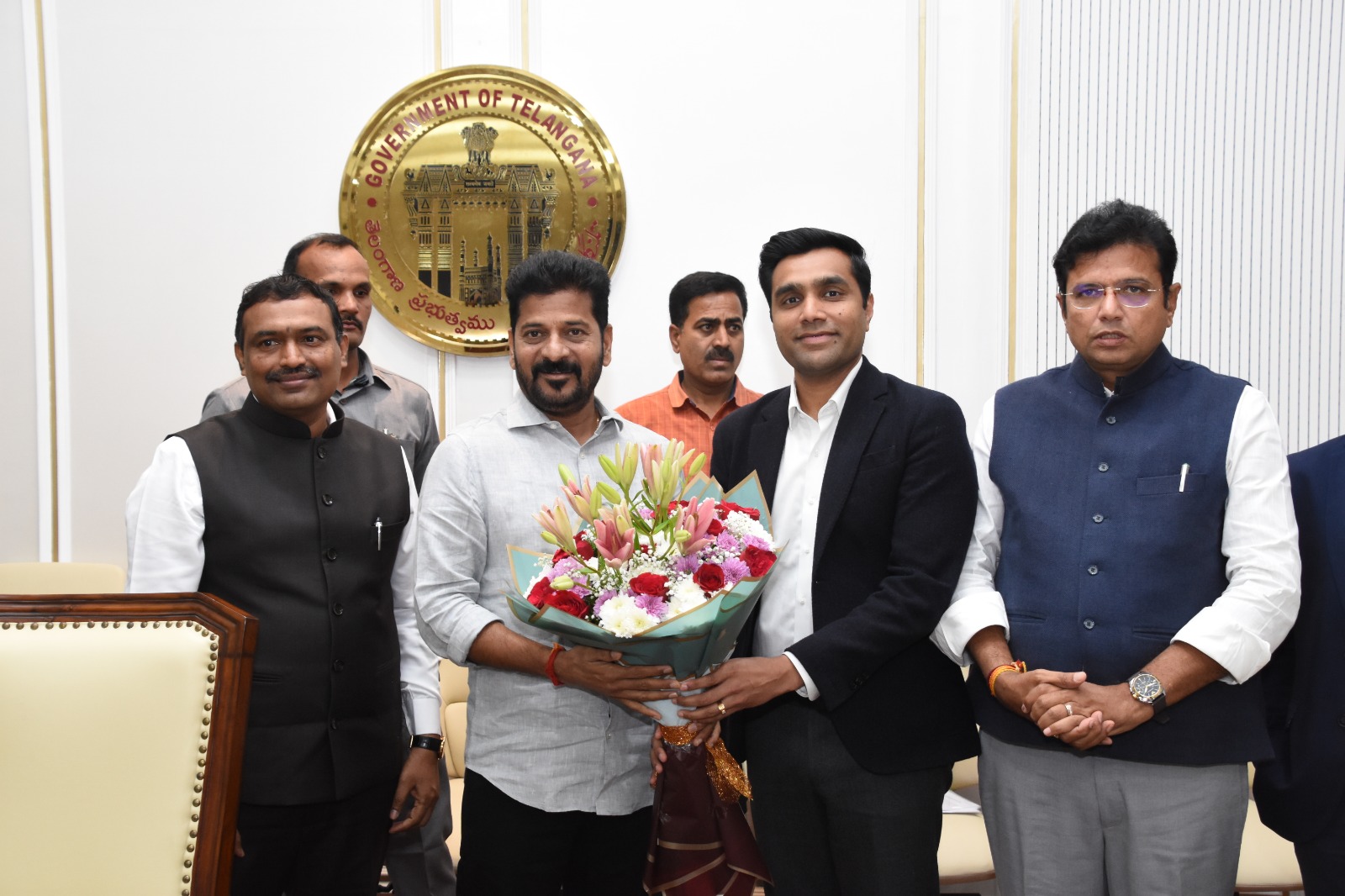 A delegation from the Adani Group, along with Karan Adani, Ports and SEZ CEO, met Chief Minister Revanth Reddy in Hyderabad. (X)