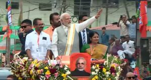 The road show by Modi in Thrissur. Photo: Supplied