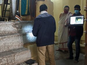 3D Digital Scanning of the Basavanagudi Vrishabhavathi River Peeta Inscription by the Mythic Society Bengaluru Inscriptions 3D Digital Conservation team. (Supplied)