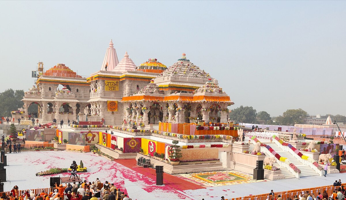 The Ram Temple at Ayodhya on the day of its inauguration on 22 January 2024. (Wikimedia Commons)