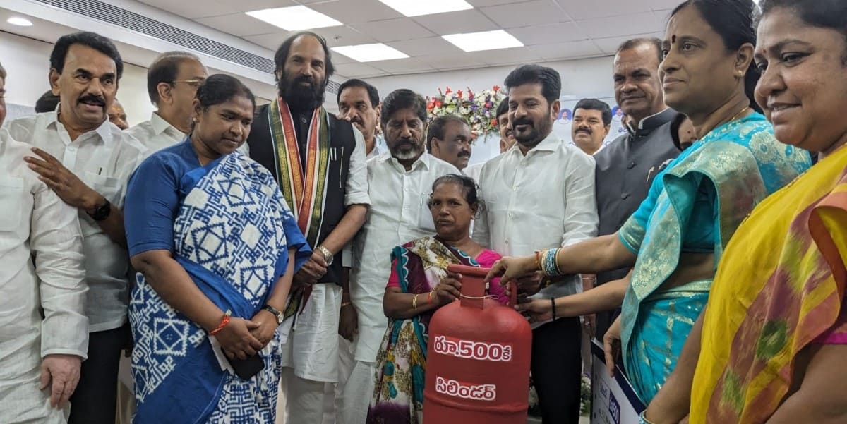 CM Revanth Reddy inagurates subsidised LPG cylinders and free power schemes. (Supplied)