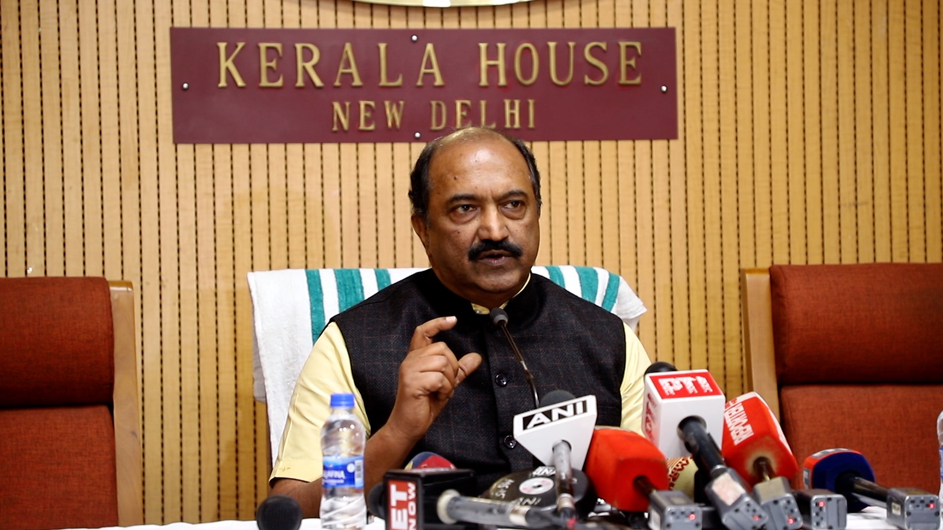 Kerala Finance Minister KN Balagopal addressing the media in New Delhi on Thursday, 15 February. (Supplied)