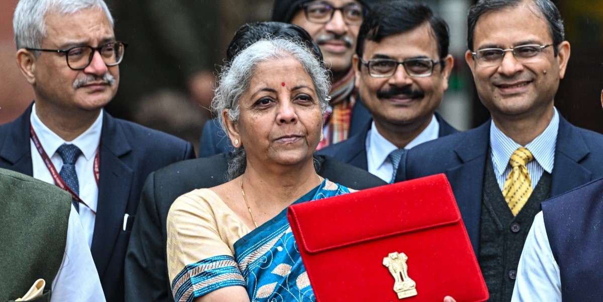 Nirmala Sitharaman with the Budget