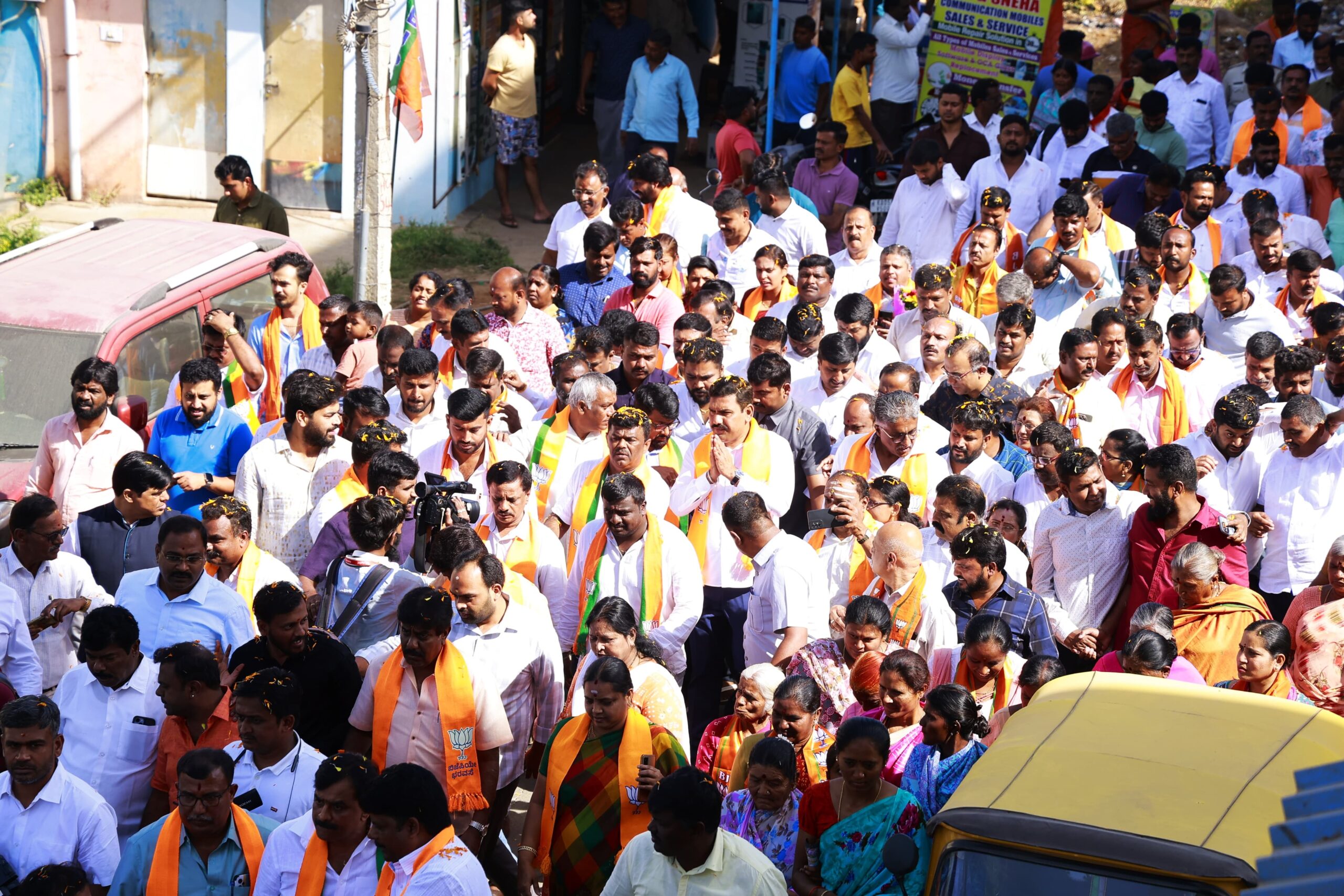 Karnataka BJP Gaon Chalo BY Vijayendra Congress Guarantees