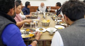 BJD leader Sasmit Patra, RSP leader N K Premachandran, TDP's K Ram Mohan Naidu, BSP's Ritesh Pandey, and some BJP leaders, including Union Minister L Murugan and Heena Gavit, were with Modi. (X)