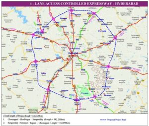 The Regional Ring Road. Click to enlarge. (Govt of Telangana)