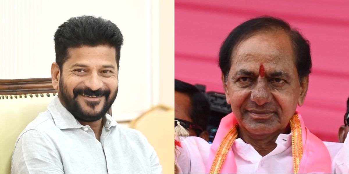 File photos of Telangana Chief Minister and TPCC chief A Revanth Reddy and BRS chief K Chandrashekar Rao.