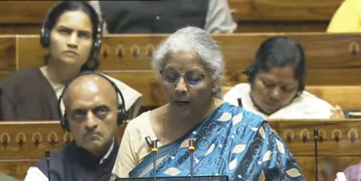 Sitharaman speaking in the parliament