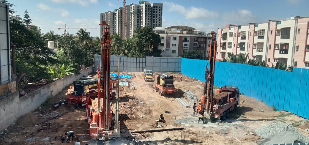 Two Borewells being dug (illegally) at the same site on Borewell Road in Whitefield. (Supplied)