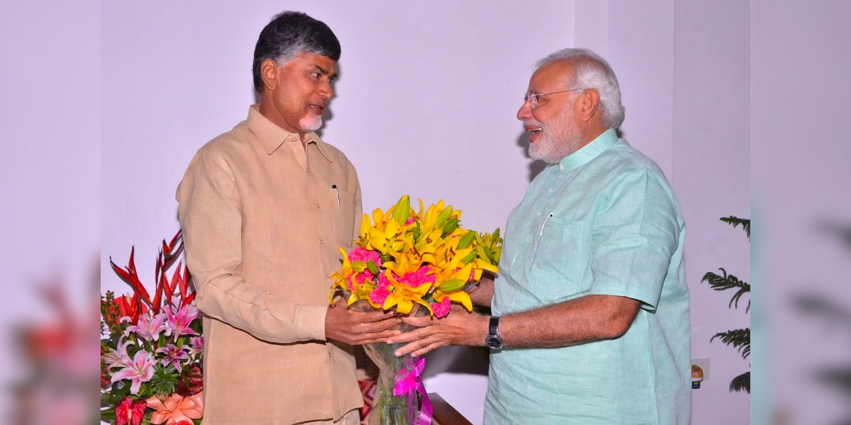 Former CM Chandrababu Naidu with PM Narendra Modi. (Supplied)
