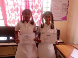 Chandana and Ganahsree identified a solution for absence of a library in their school. (Deeksha Devadiga/South First)