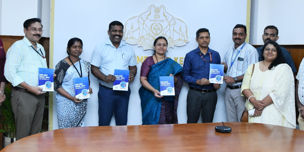 Kerala officials launching the Code Grey Protocol. (Supplied)
