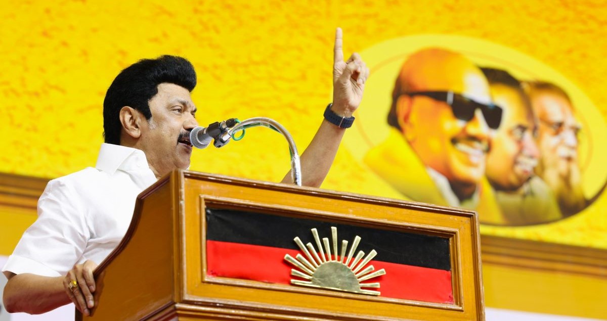 MK Stalin at the election rally