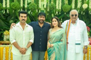 Ram Charan, Chiranjeevi, Janhvi Kapoor, and Boney Kapoor