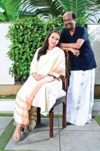 Superstar Rajinikanth with his director-daughter Aishwarya Rajinikanth
