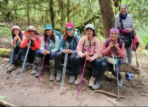 The seven women along the trek
