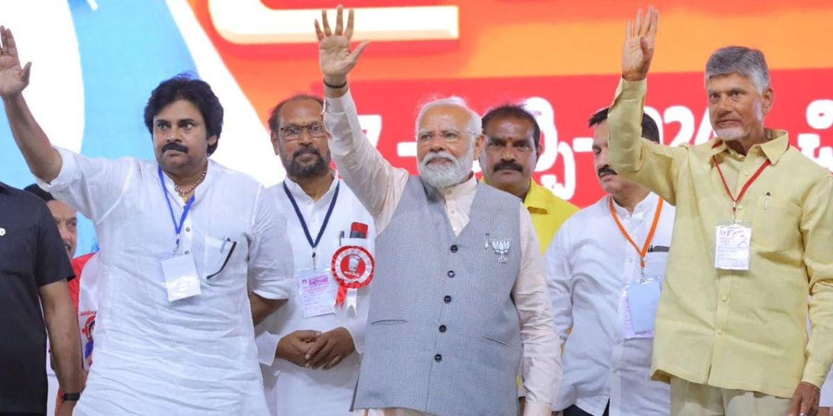 Pawan Kalyan, PM Modi, and Chandrababu Naidu.