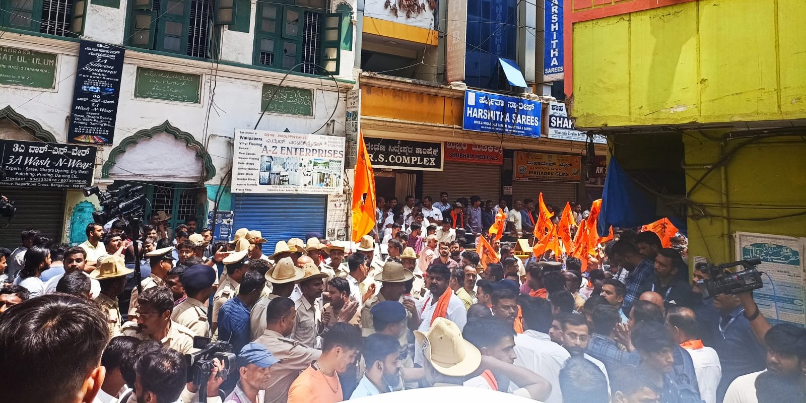 The BJP protest in Bengaluru on Tuesday, 19 March, 2024.
