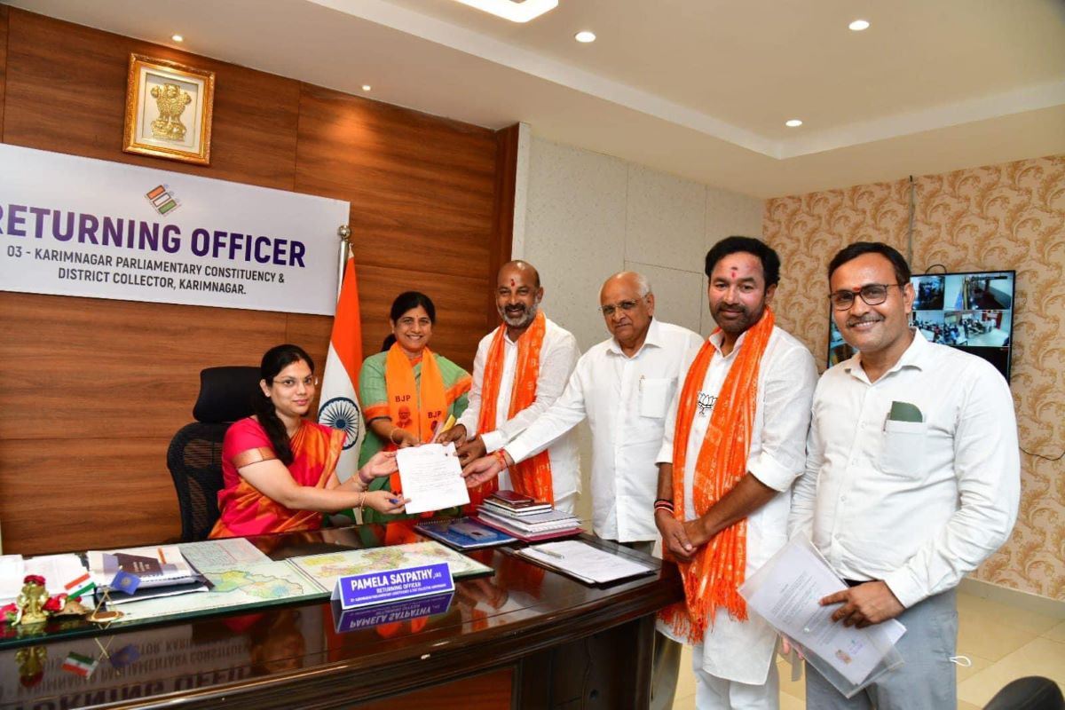BJP’s Bandi Sanjay, Arvind Dharmapuri file papers in Telangana