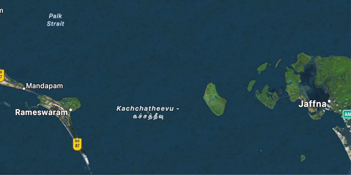 Katchatheevu island. (Apple Maps)