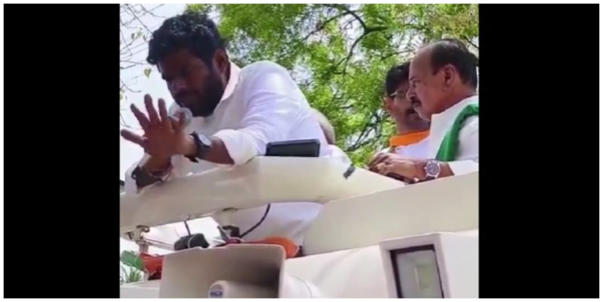 Tamil Nadu BJP chief K Annamalai during his campaigning in Coimbatore (X)