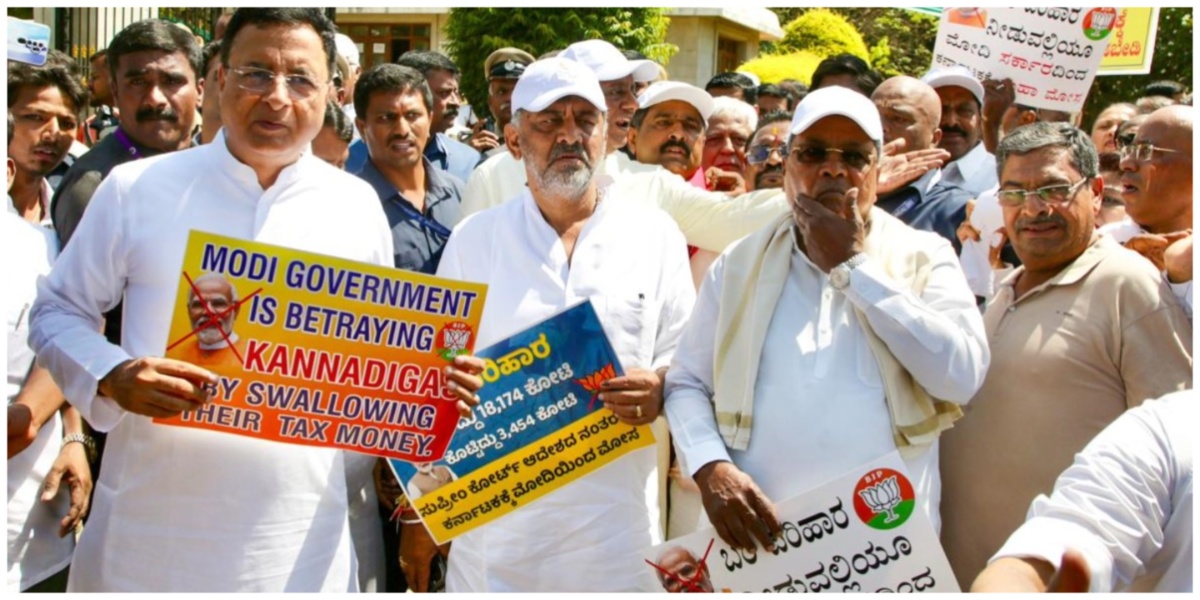 CM Siddaramaiah leads protest against Centre’s ‘inadequate’ drought relief to Karnataka