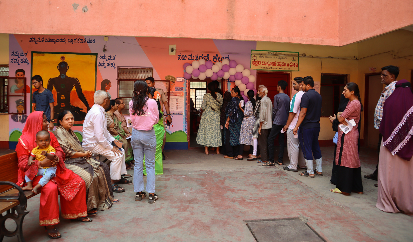 Polling booth in Mysuru, Karnataka. (iStock)