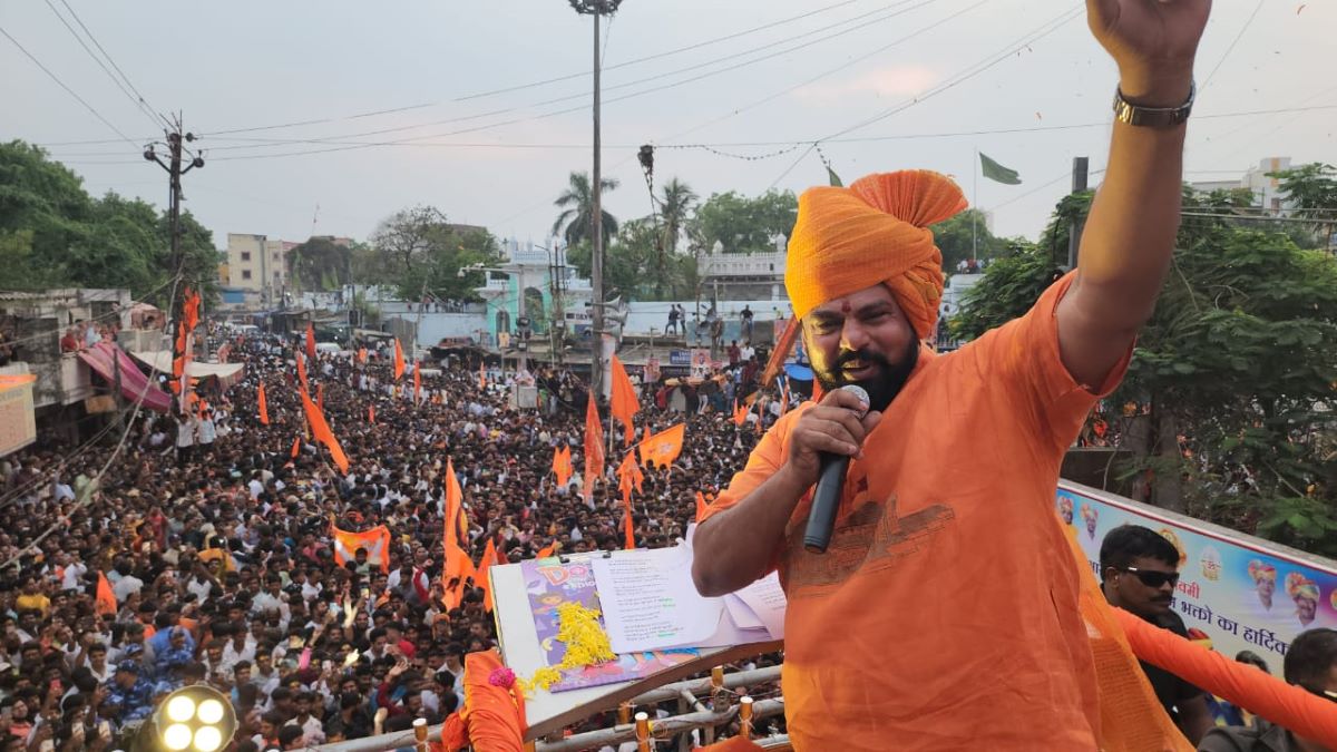 Raja Sigh during the Ram Navami rally