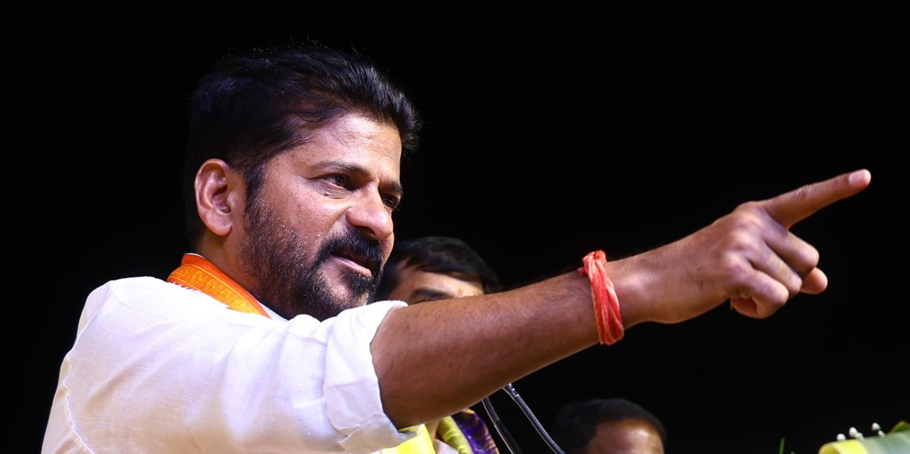 Telangana Chief Minister A Revanth Reddy at a rally in Narayanpet on Monday, 15 april, 2024.