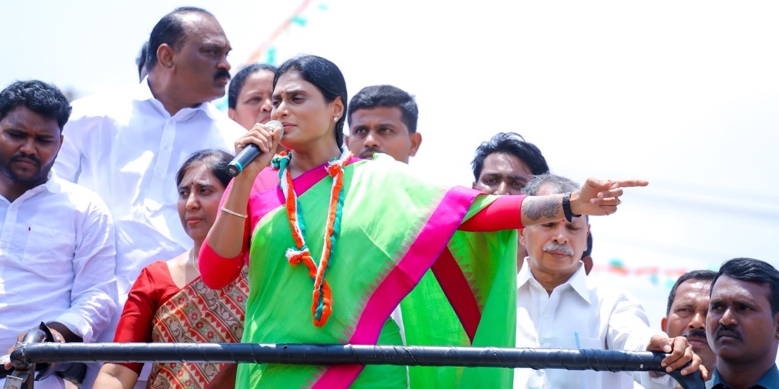 YS Sharmila speaking during a poll rally. (X)