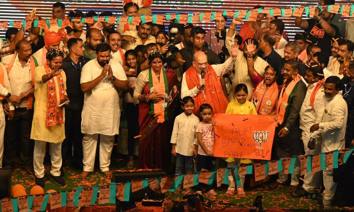 Amit Shah during campaign in Hyderabad