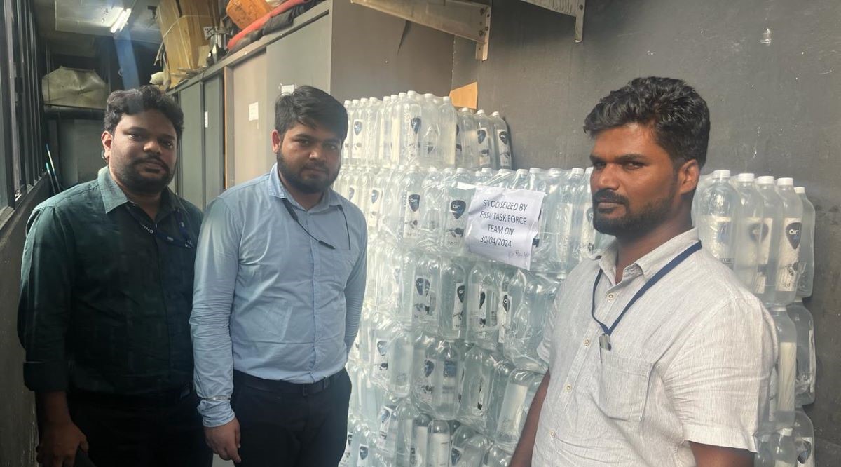 FSSAI task force team seizes water bottles