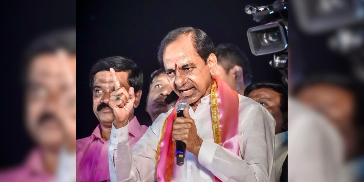 KCR at an election rally.