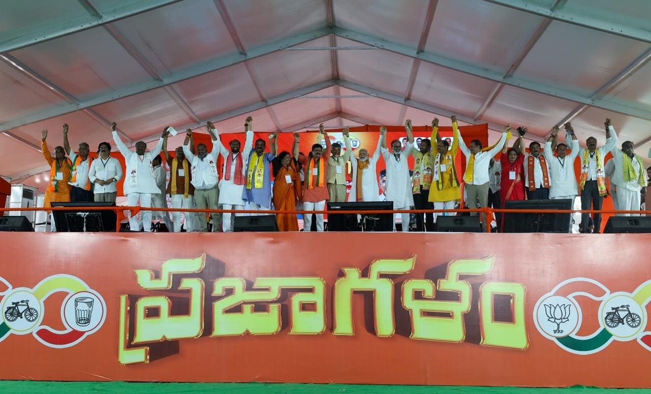 Prime Minister Narendra Modi at a rally in Andhra Pradesh on Monday. (X)